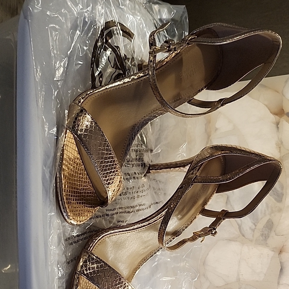 Michael Kors Rose Gold Heels with Ankle Strap